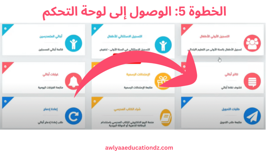 الوصول إلى لوحة التحكم